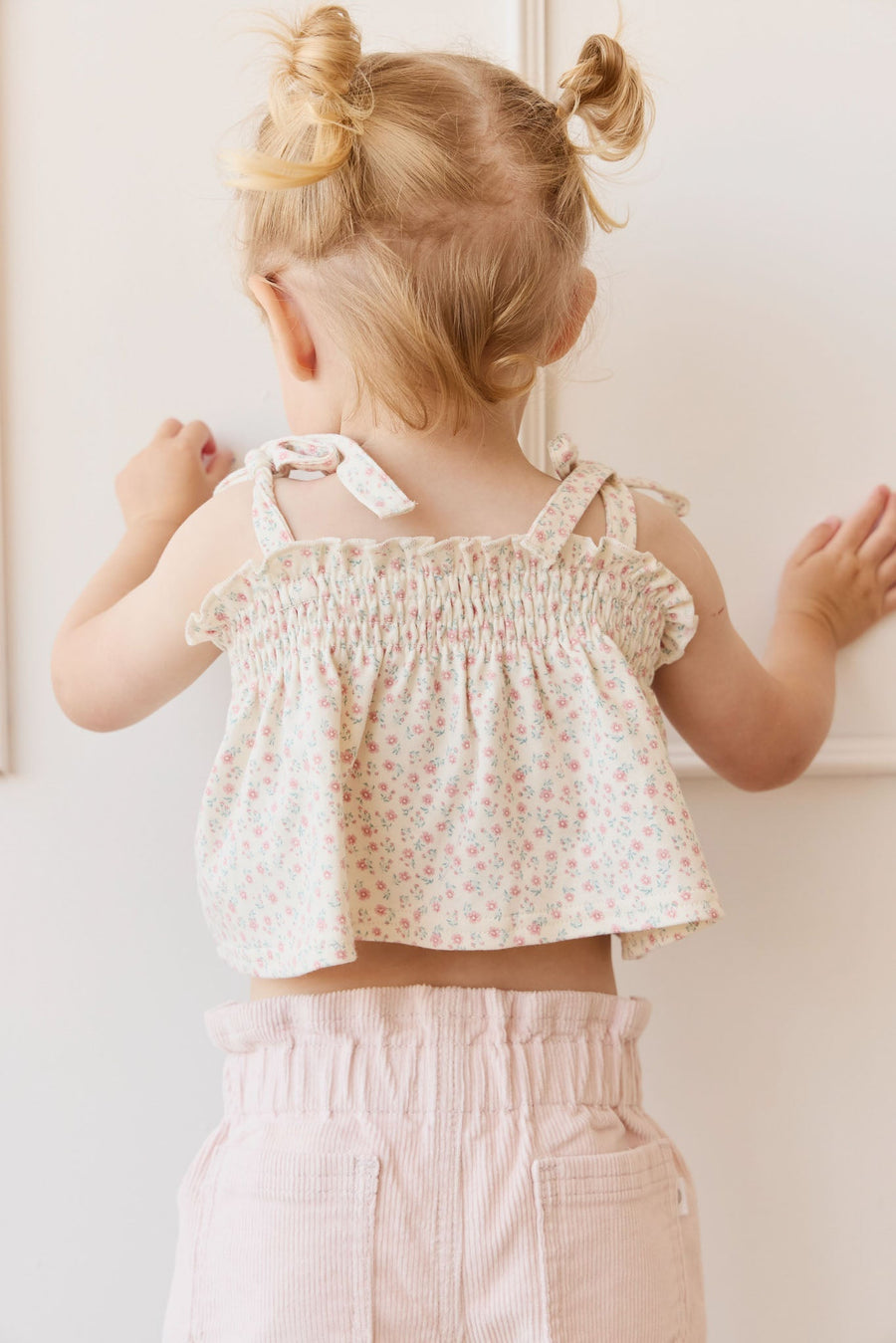 Organic Cotton Emmeline Top - Posy Garden Pink Childrens Top from Jamie Kay NZ