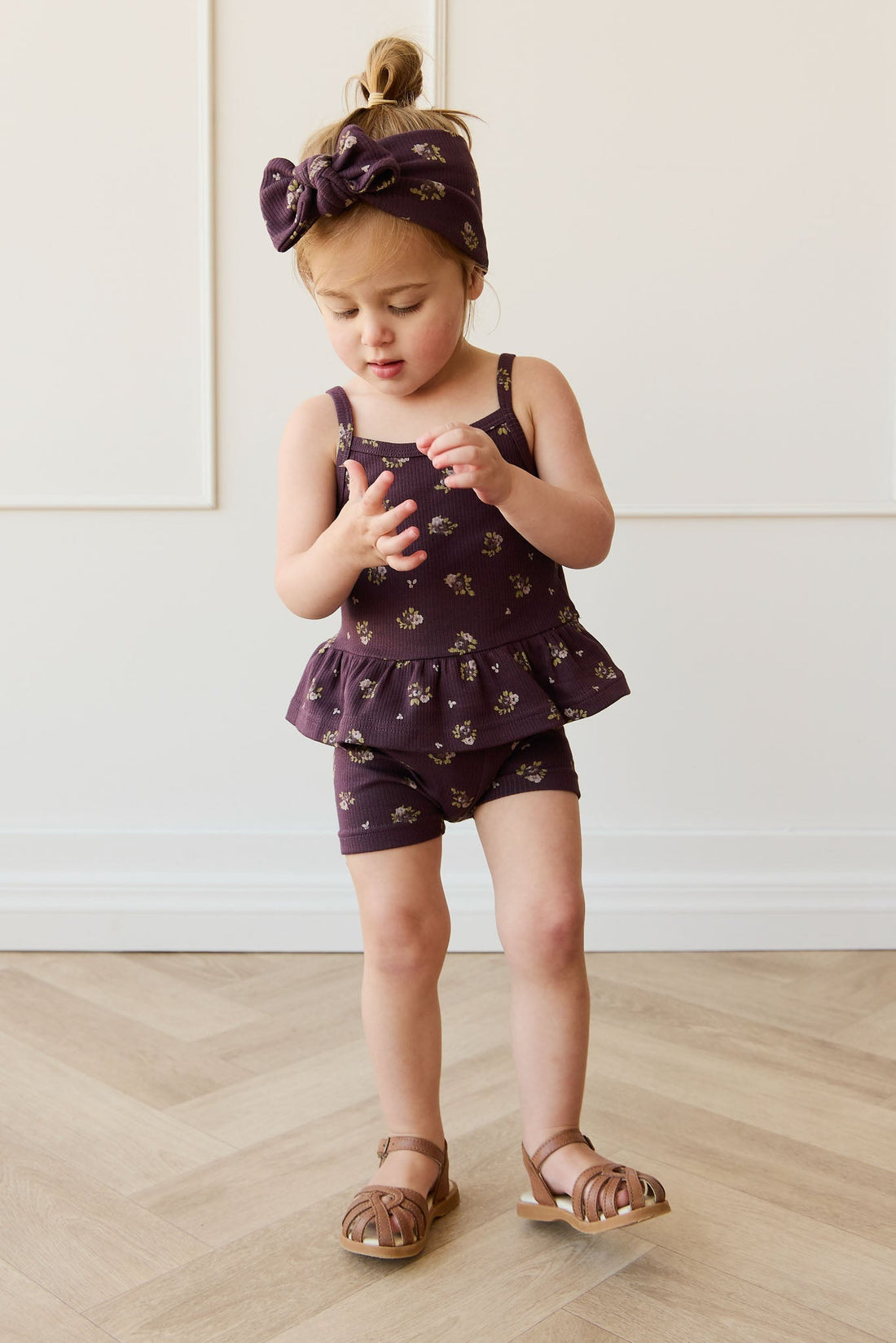 Organic Cotton Fine Rib Lillian Top - Simone Huckleberry Childrens Top from Jamie Kay NZ
