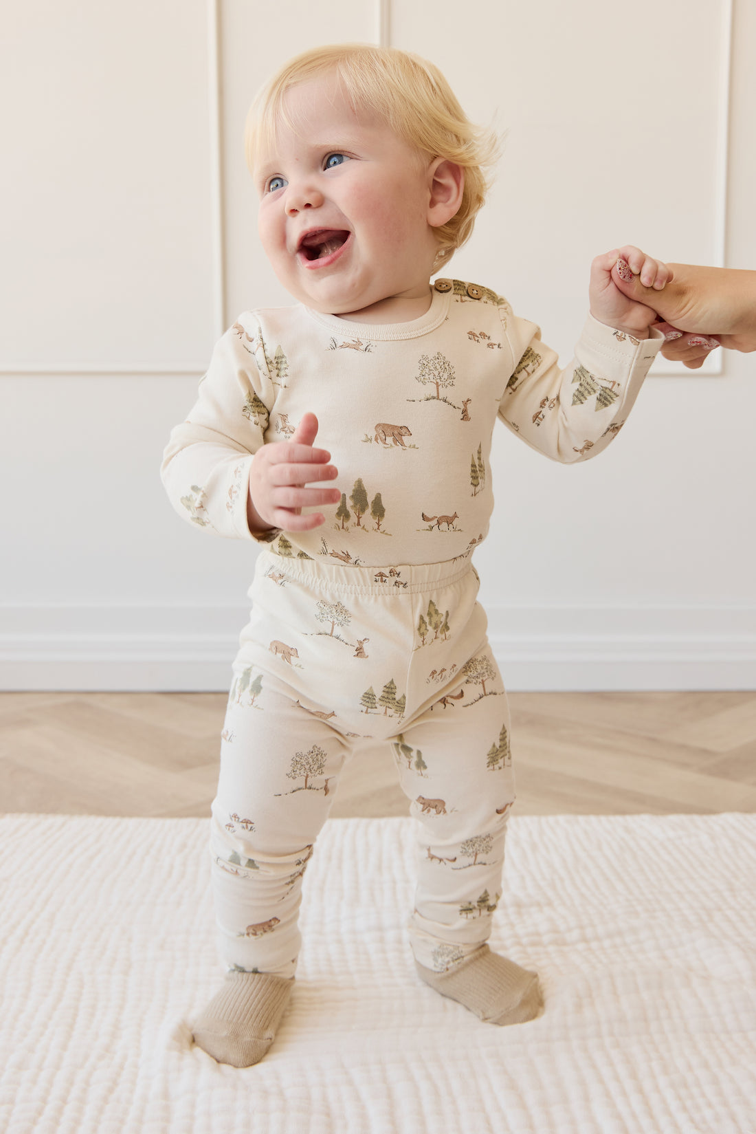 Organic Cotton Everyday Legging - Pine Forest Friends Childrens Legging from Jamie Kay NZ
