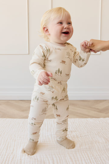 Organic Cotton Everyday Legging - Pine Forest Friends Childrens Legging from Jamie Kay NZ
