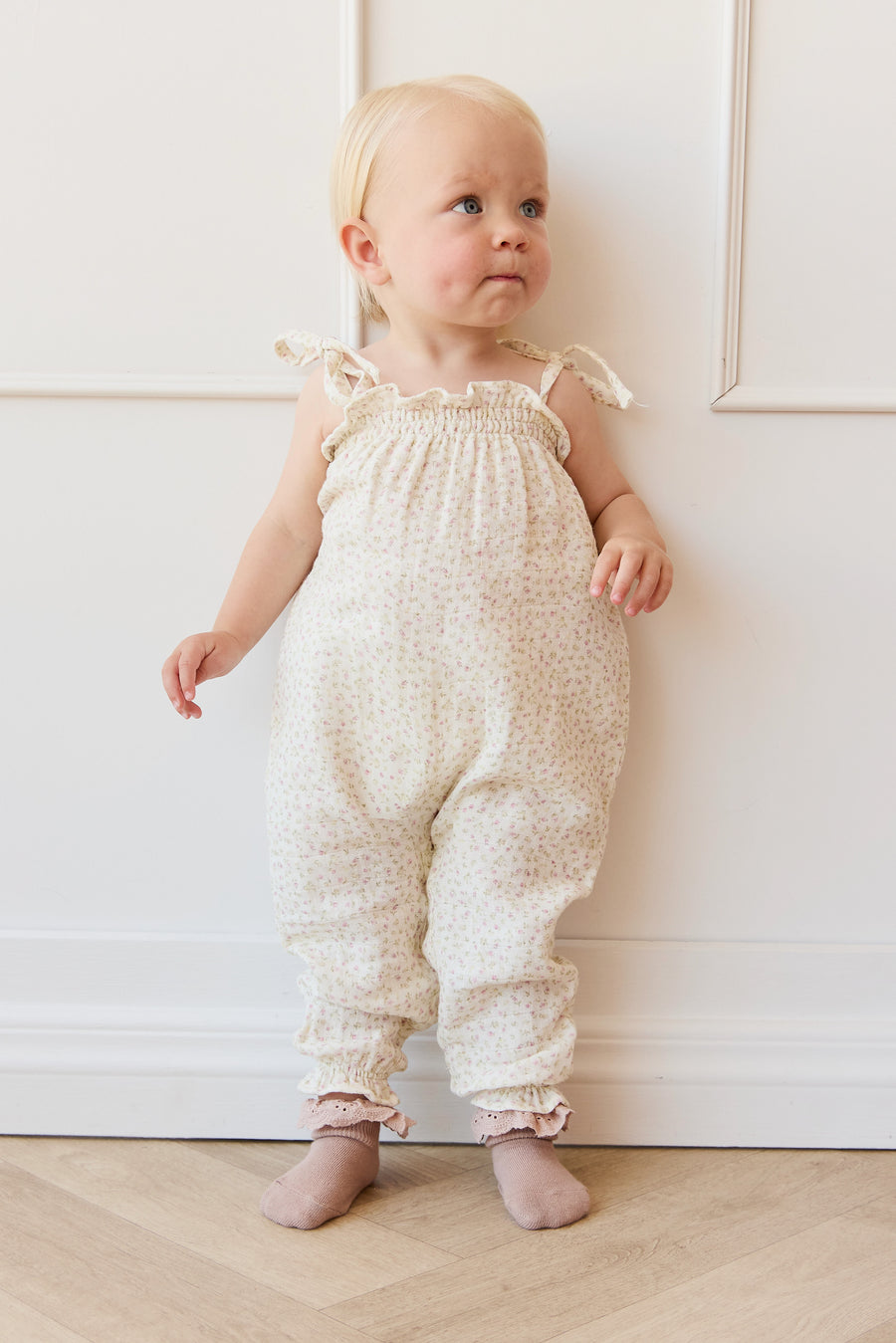 Organic Cotton Muslin Myla Jumpsuit - Pippa Pink Childrens Jumpsuit from Jamie Kay NZ