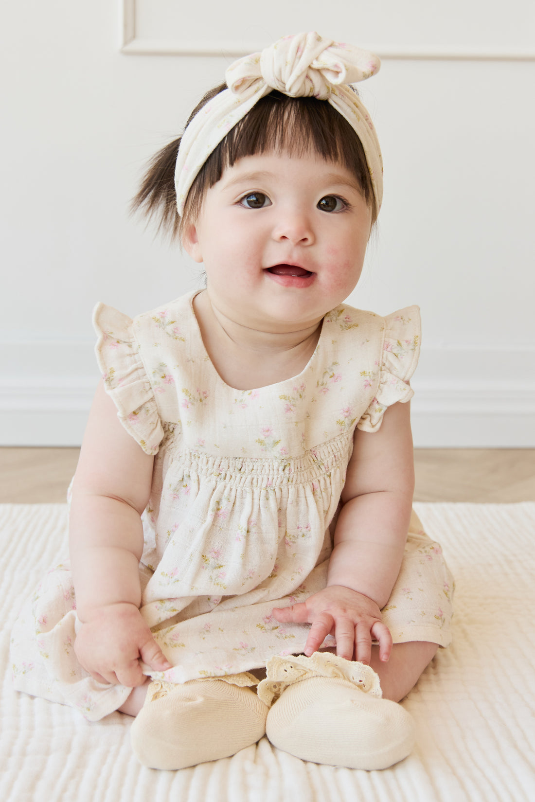 Organic Cotton Muslin Headband - Emelia Pink Childrens Headband from Jamie Kay NZ