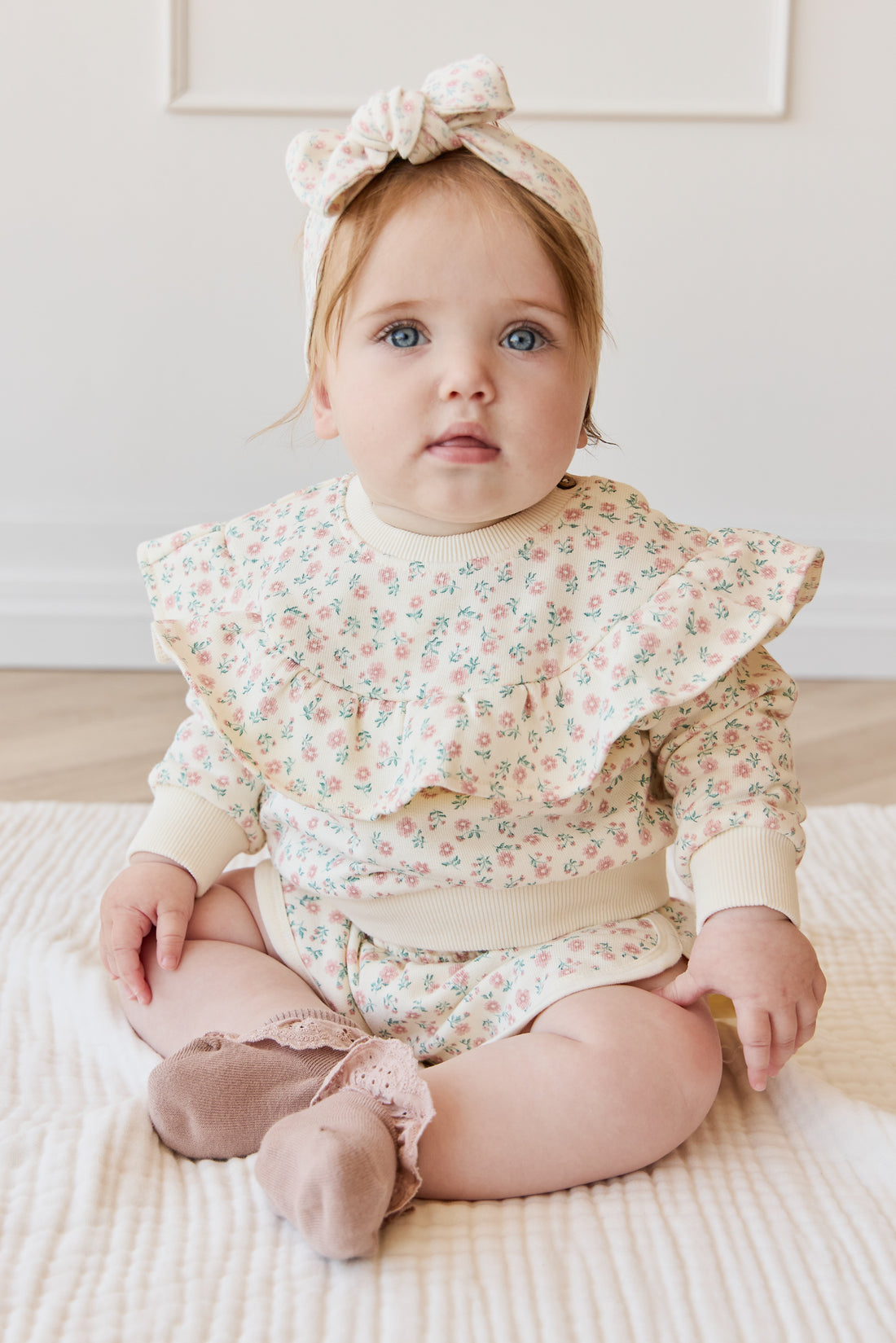 Organic Cotton Mckinley Sweatshirt - Posy Garden Pink Childrens Top from Jamie Kay NZ