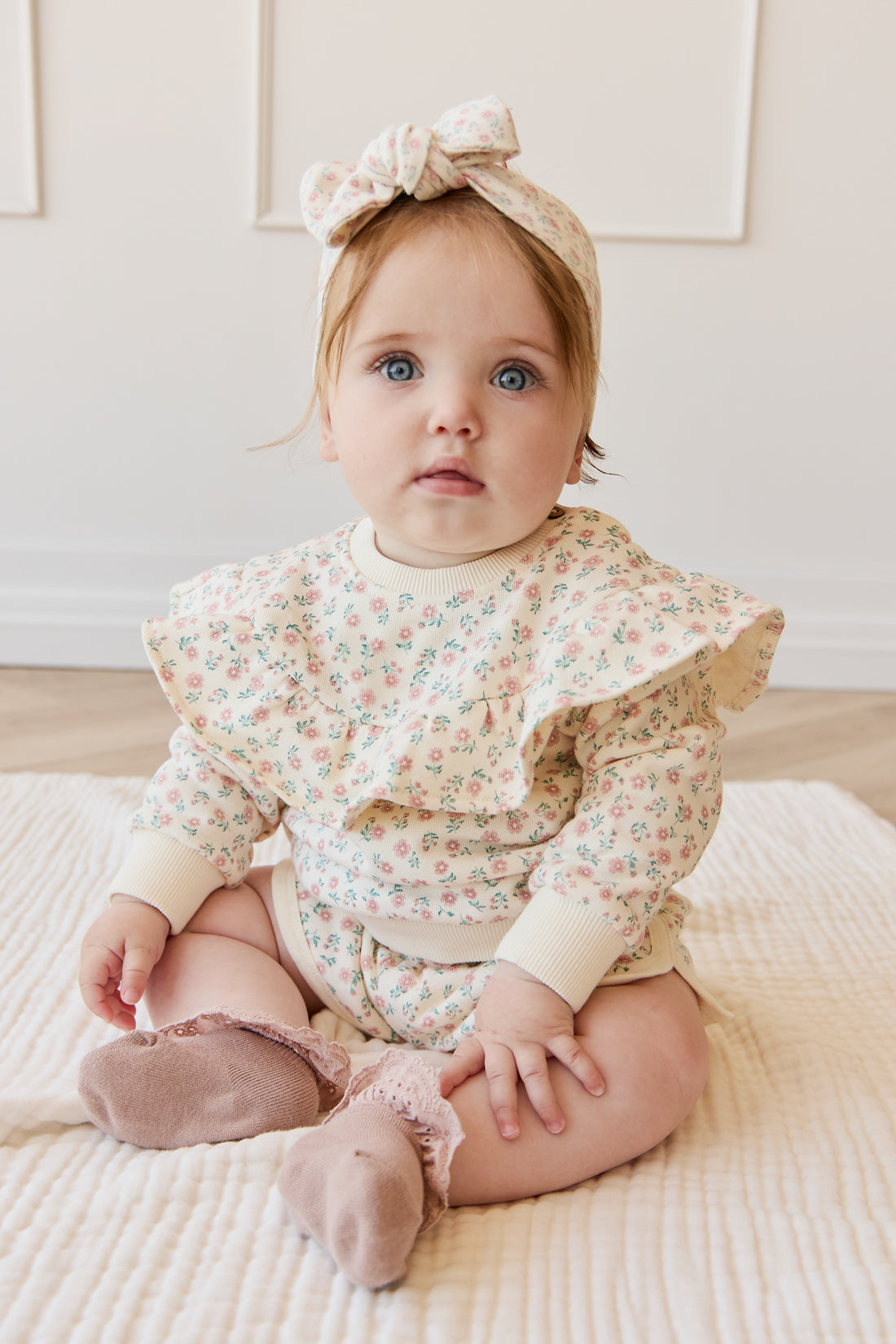 Organic Cotton Mckinley Sweatshirt - Posy Garden Pink Childrens Top from Jamie Kay NZ