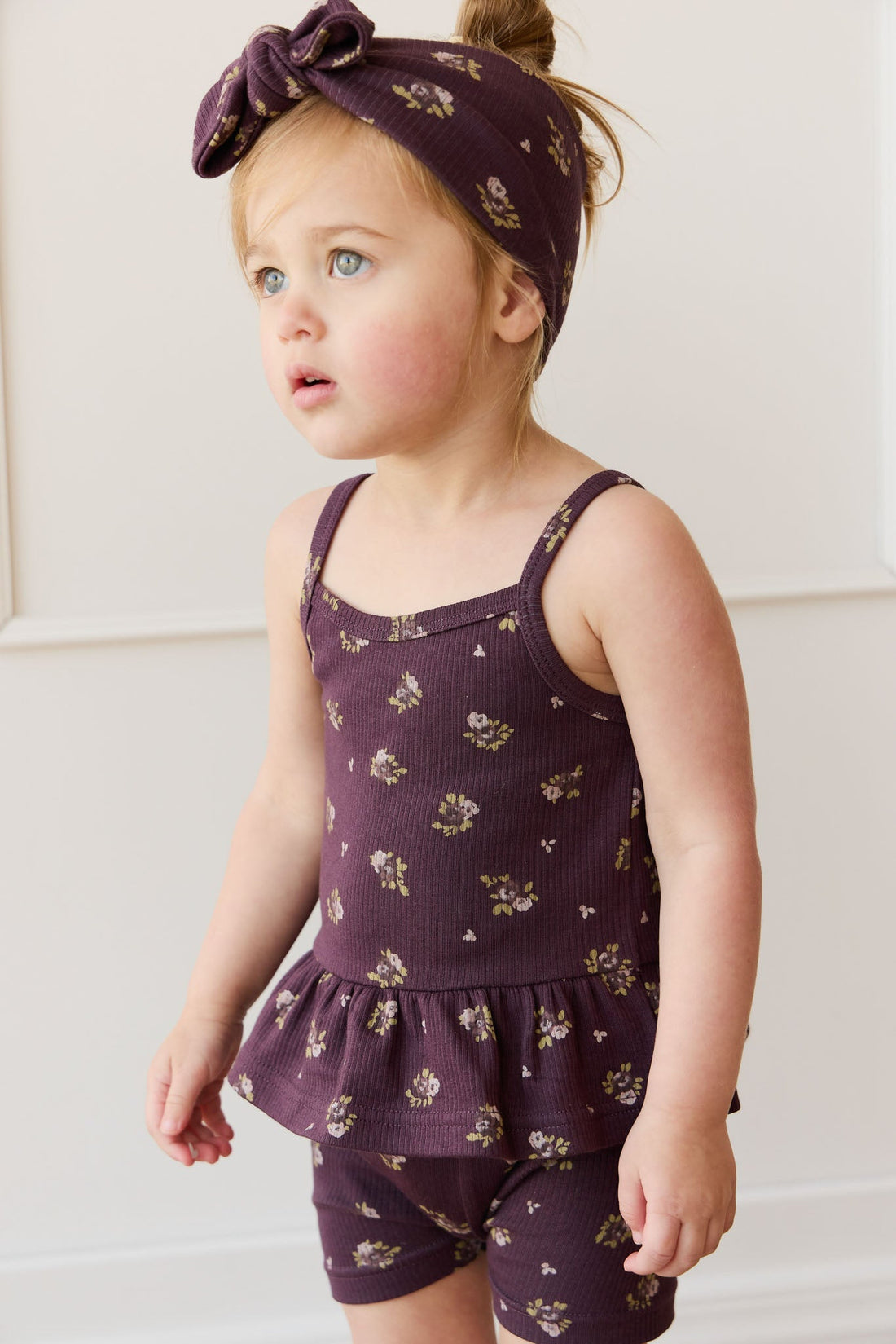 Organic Cotton Fine Rib Lillian Top - Simone Huckleberry Childrens Top from Jamie Kay NZ