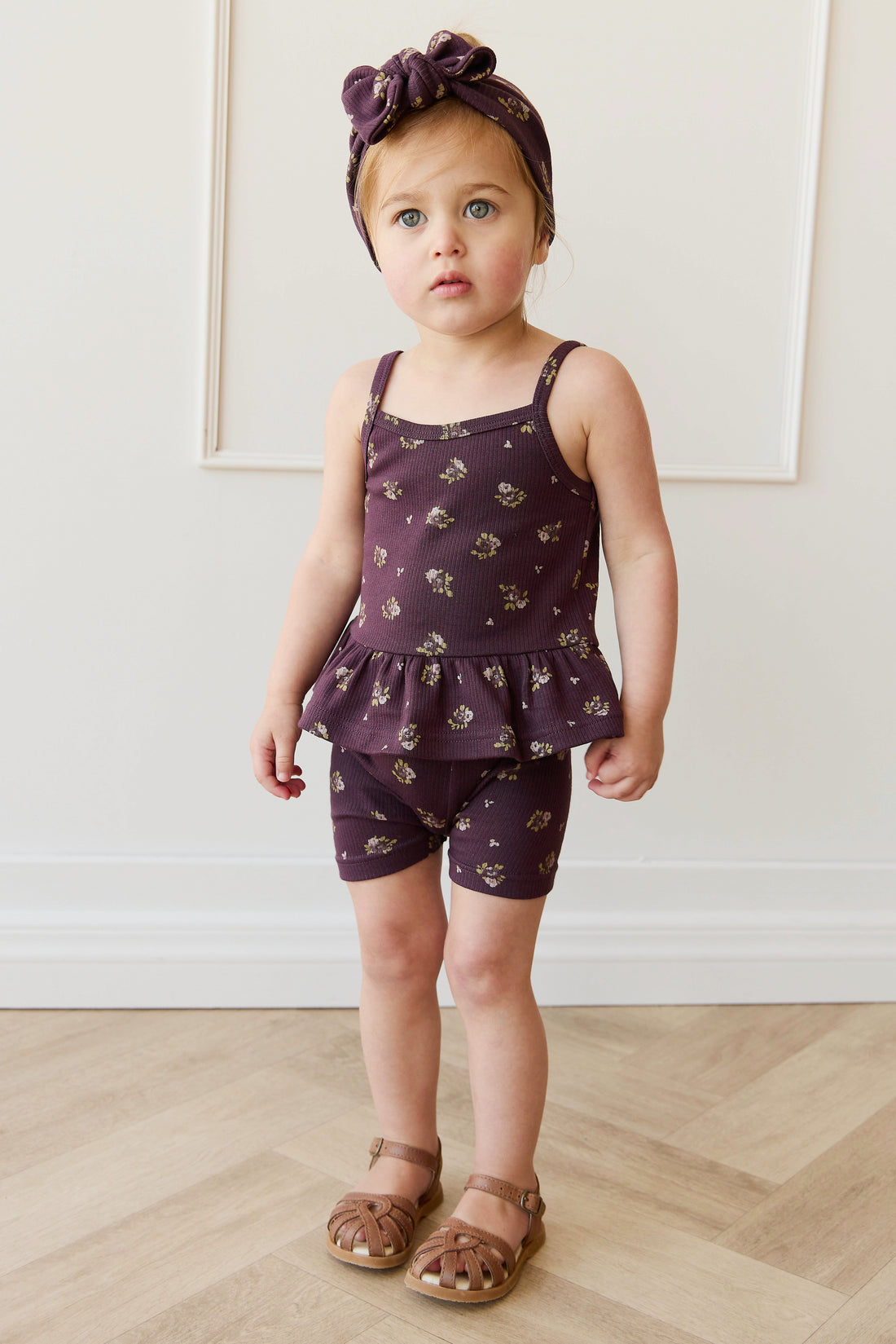 Organic Cotton Fine Rib Everyday Bike Short - Simone Huckleberry Childrens Short from Jamie Kay NZ