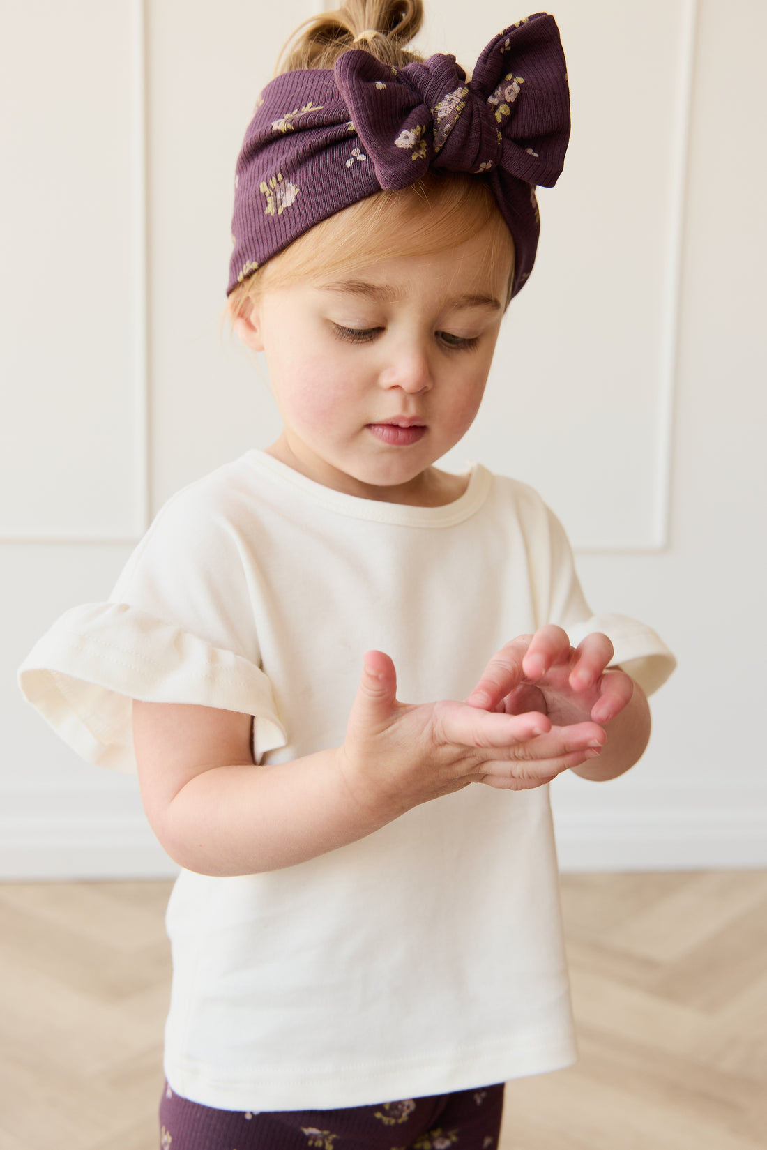 Organic Cotton Fine Rib Headband - Simone Huckleberry Childrens Headband from Jamie Kay NZ