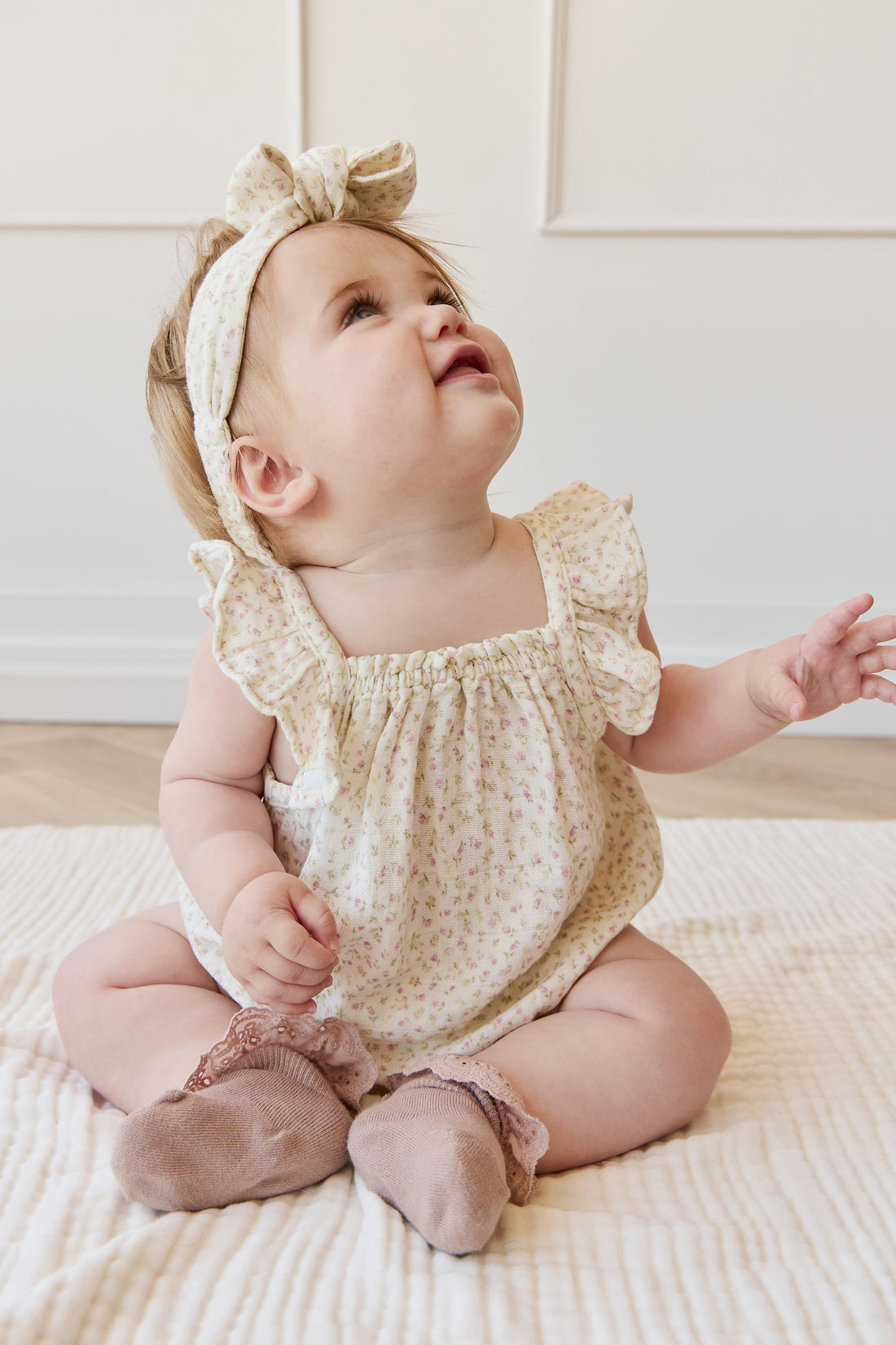 Organic Cotton Muslin Tiana Playsuit - Pippa Pink Childrens Playsuit from Jamie Kay NZ