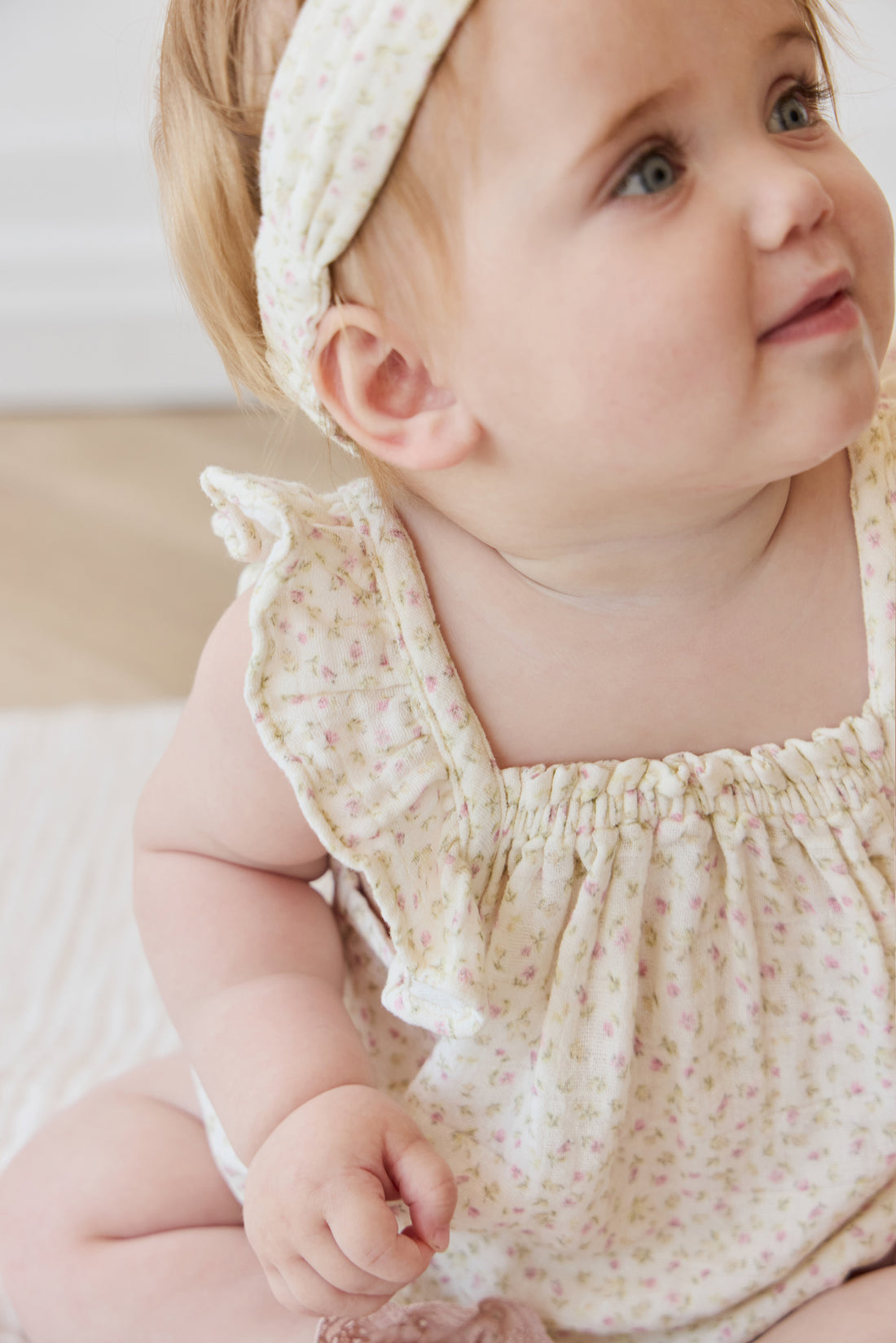 Organic Cotton Muslin Tiana Playsuit - Pippa Pink Childrens Playsuit from Jamie Kay NZ