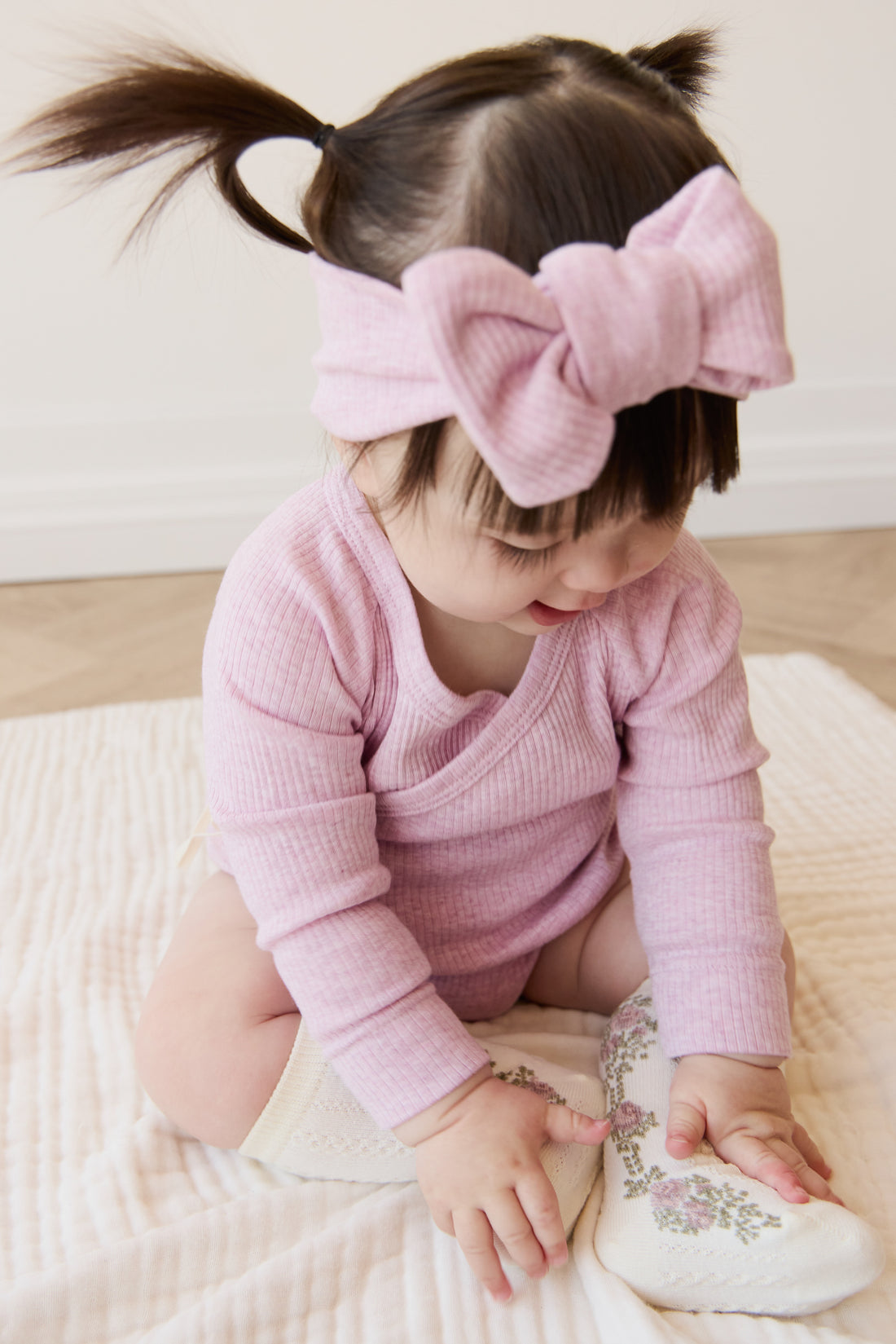Organic Cotton Modal Lilian Headband - Orchid Marle Childrens Headband from Jamie Kay NZ