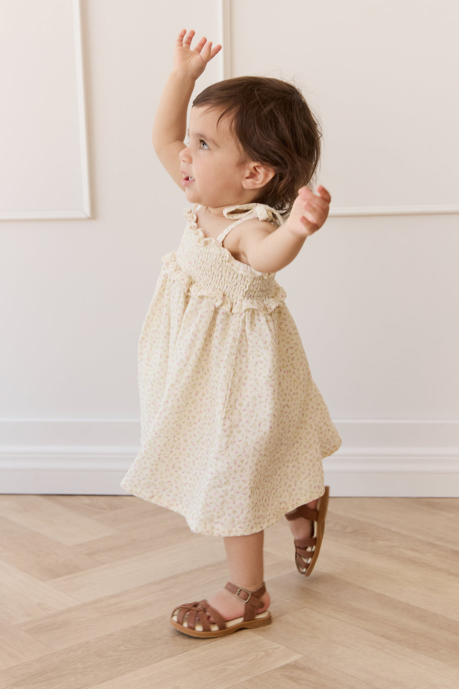 Organic Cotton Muslin Cleo Dress - Pippa Pink Childrens Dress from Jamie Kay NZ
