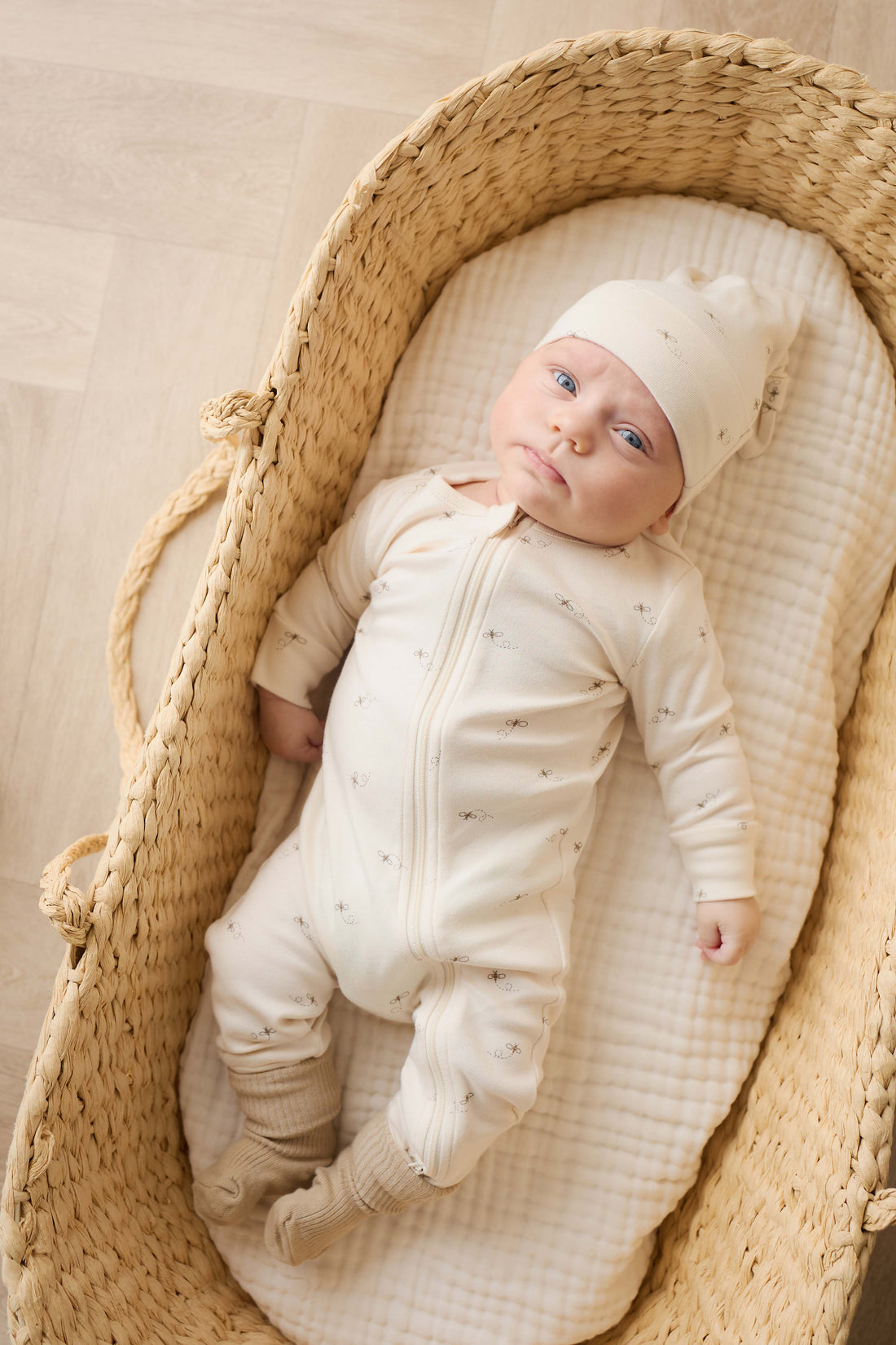 Organic Cotton Reese Zip Onepiece - Bumblebees Childrens Onepiece from Jamie Kay NZ