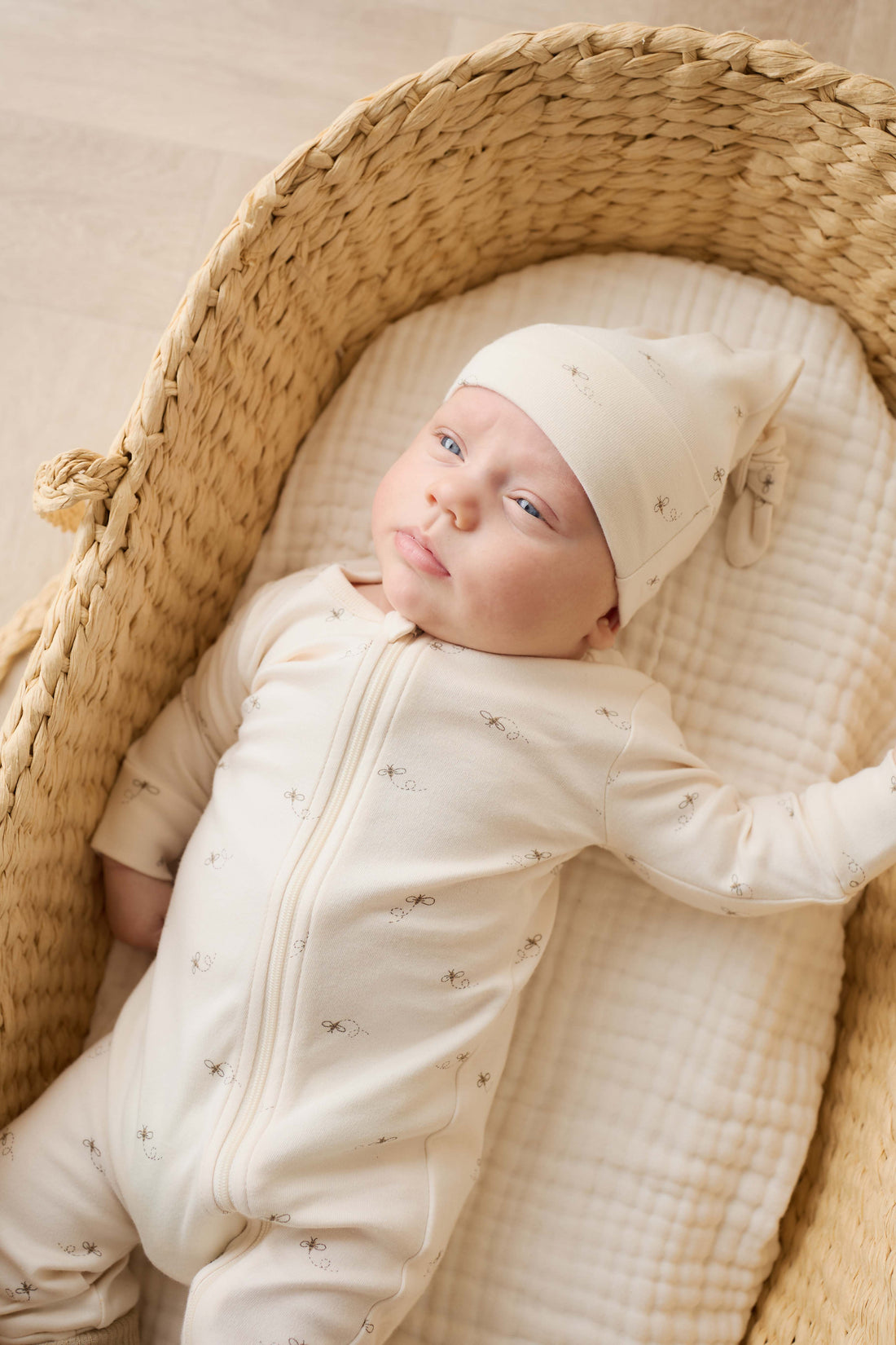 Organic Cotton Reese Zip Onepiece - Bumblebees Childrens Onepiece from Jamie Kay NZ