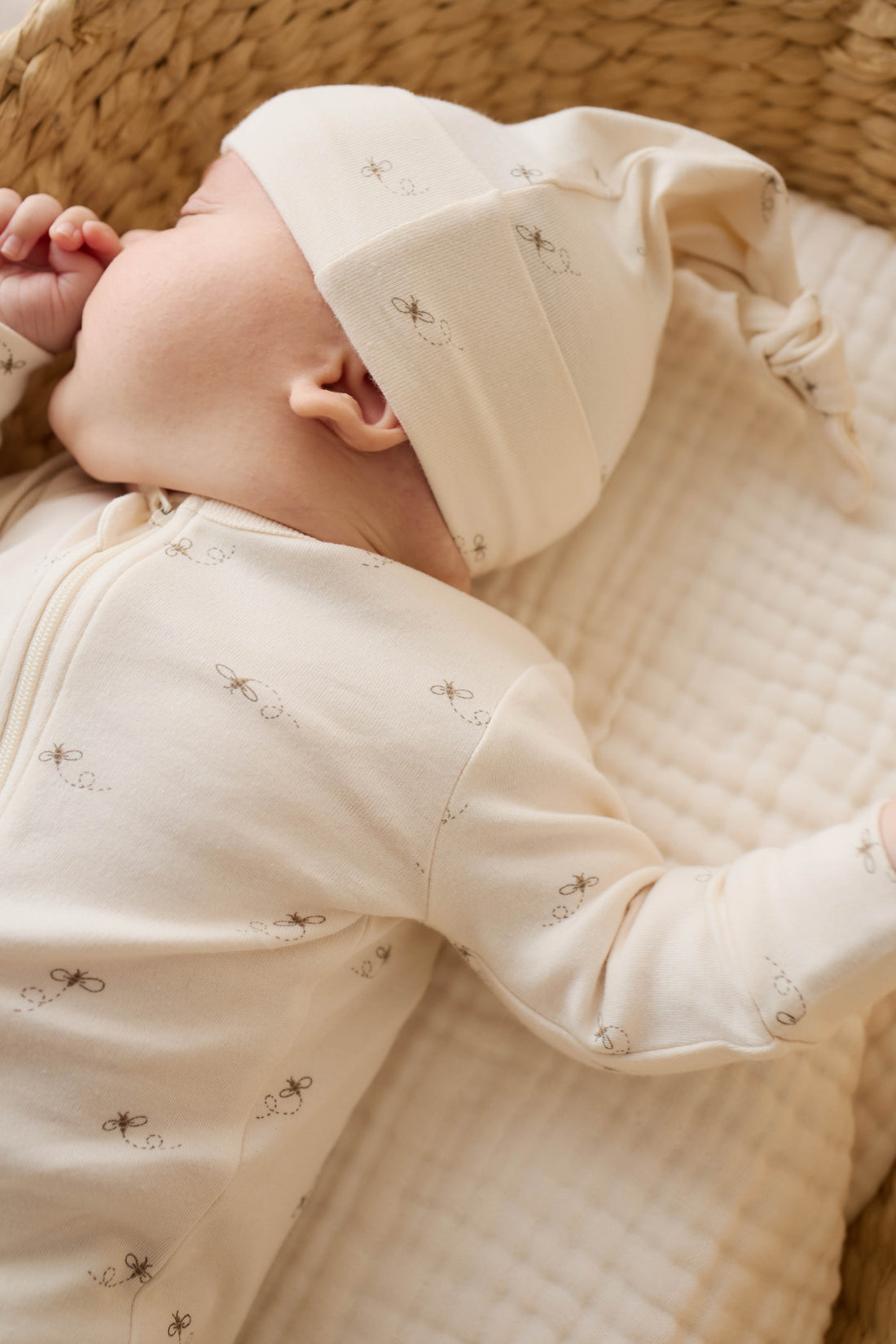 Organic Cotton Knot Beanie - Bumblebees Childrens Beanie from Jamie Kay NZ