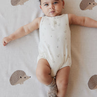 Pima Cotton Noah Playsuit - Fable Deer Cloud Childrens Playsuit from Jamie Kay NZ