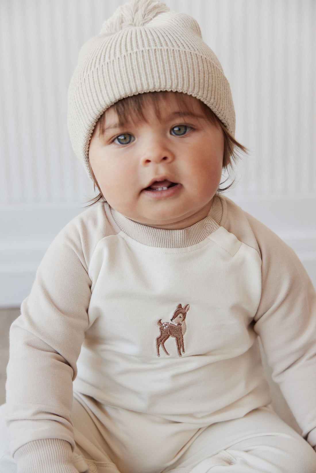 Organic Cotton Tao Sweatshirt Onepiece - Fable Deer Cloud Childrens Onepiece from Jamie Kay NZ