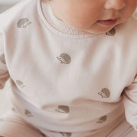 Organic Cotton Kit Sweatshirt - Henry Hedgehog Birch Childrens Top from Jamie Kay NZ