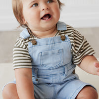 Chase Twill Short Overall - Washed Denim Childrens Overall from Jamie Kay NZ