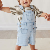 Chase Twill Short Overall - Washed Denim Childrens Overall from Jamie Kay NZ