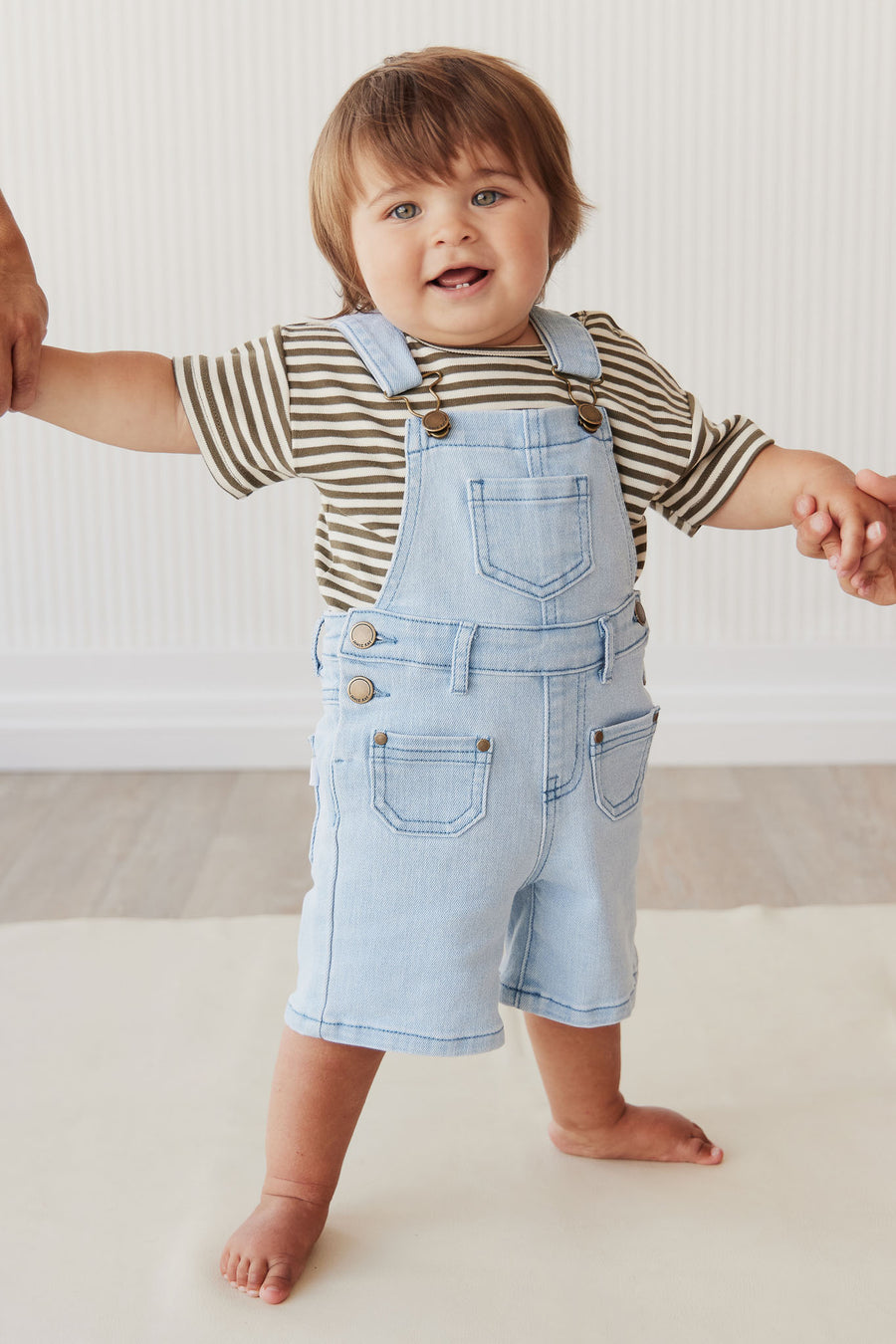 Chase Twill Short Overall - Washed Denim Childrens Overall from Jamie Kay NZ