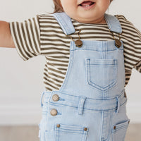 Chase Twill Short Overall - Washed Denim Childrens Overall from Jamie Kay NZ