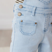 Chase Twill Short Overall - Washed Denim Childrens Overall from Jamie Kay NZ