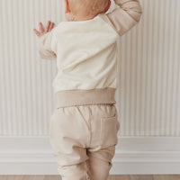 Organic Cotton Jalen Track Pant - Soft Sand Childrens Pant from Jamie Kay NZ