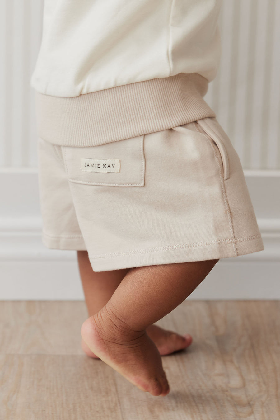 Organic Cotton Jalen Short - Soft Sand Childrens Short from Jamie Kay NZ