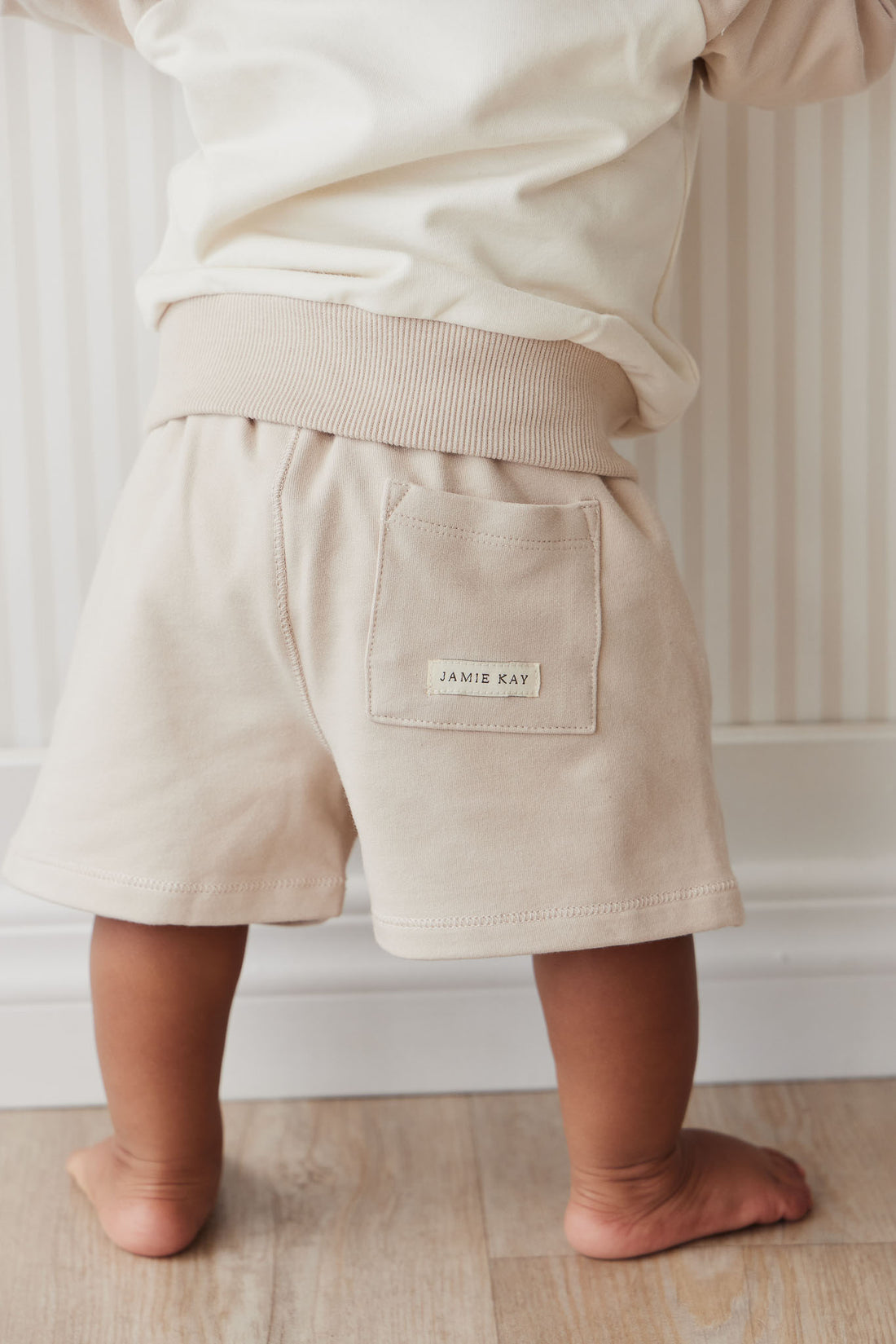 Organic Cotton Jalen Short - Soft Sand Childrens Short from Jamie Kay NZ