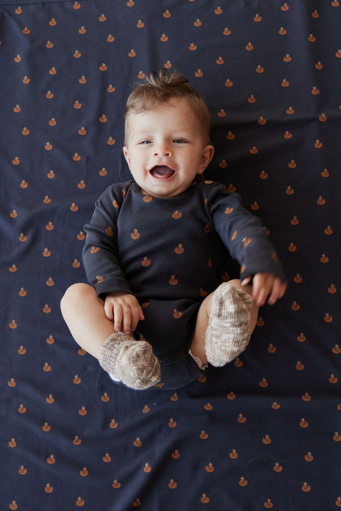 Organic Cotton Fernley Bodysuit - Fox Cubs Constellation Childrens Bodysuit from Jamie Kay NZ