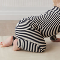 Organic Cotton Modal Everyday Legging - Narrow Stripe Constellation/Soft Clay Childrens Legging from Jamie Kay NZ