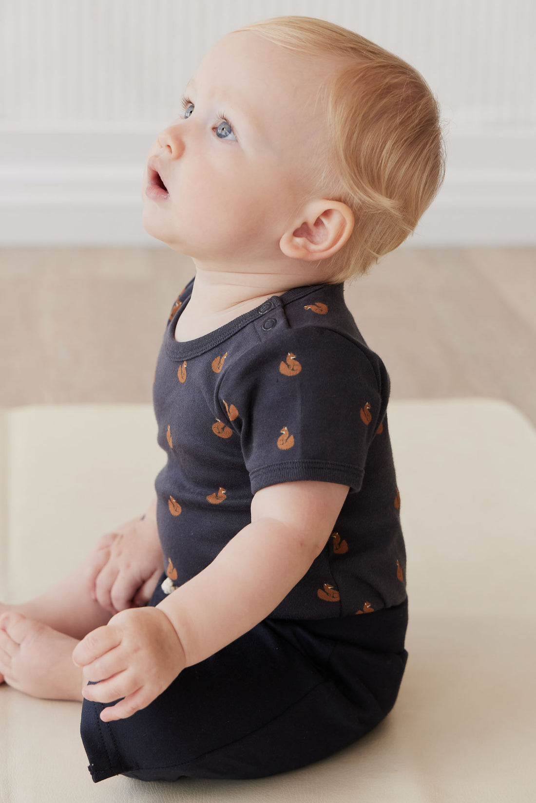 Organic Cotton Hudson Short Sleeve Bodysuit - Fox Cubs Constellation Childrens Bodysuit from Jamie Kay NZ