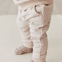 Organic Cotton Morgan Track Pant - Henry Hedgehog Birch Childrens Pant from Jamie Kay NZ