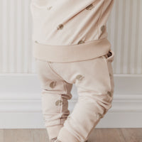 Organic Cotton Morgan Track Pant - Henry Hedgehog Birch Childrens Pant from Jamie Kay NZ