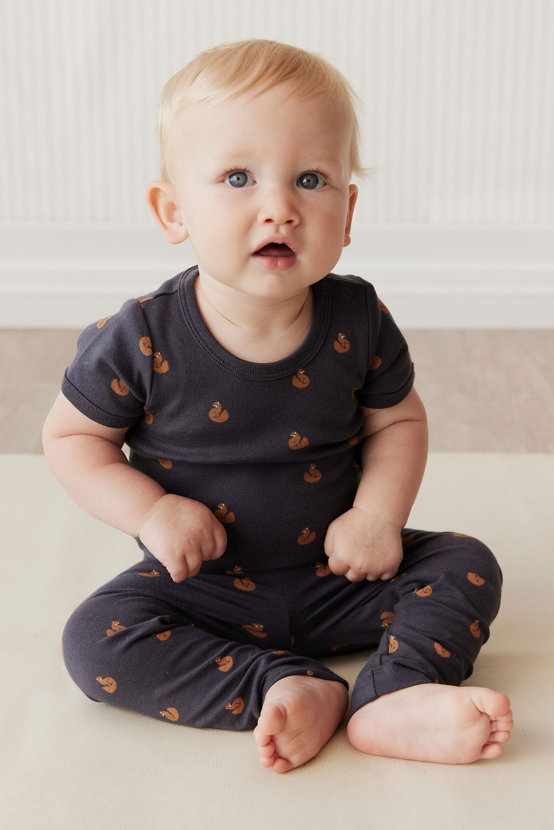 Organic Cotton Hudson Short Sleeve Bodysuit - Fox Cubs Constellation Childrens Bodysuit from Jamie Kay NZ