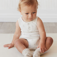 Pima Cotton Noah Playsuit - Fable Deer Cloud Childrens Playsuit from Jamie Kay NZ