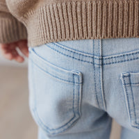 Austin Woven Twill Pant - Washed Denim Childrens Pant from Jamie Kay NZ