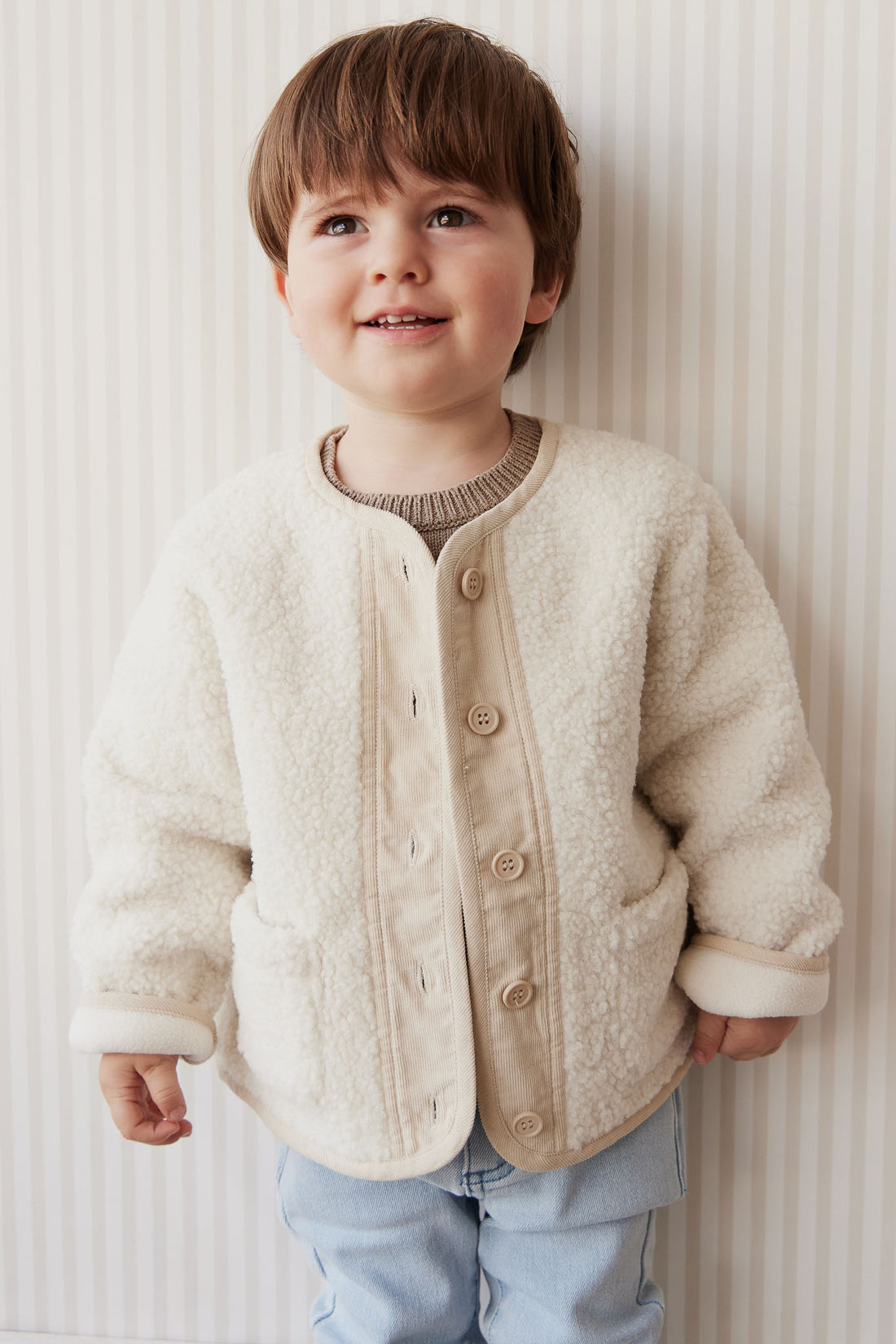 Rylan Sherpa Jacket - Natural Childrens Jacket from Jamie Kay NZ