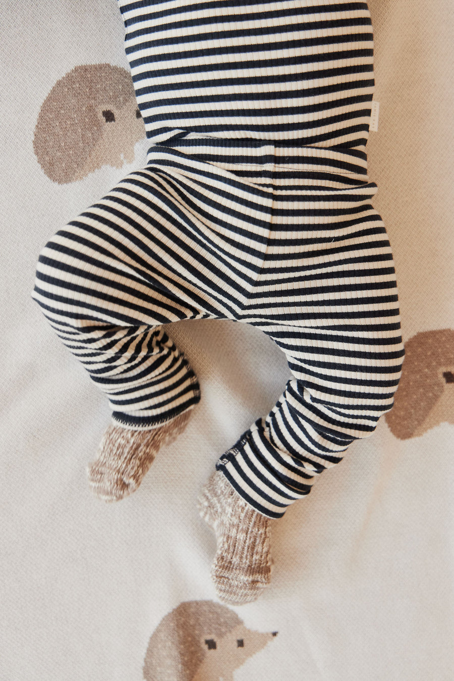 Organic Cotton Modal Everyday Legging - Narrow Stripe Constellation/Soft Clay Childrens Legging from Jamie Kay NZ