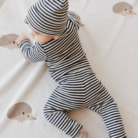 Organic Cotton Modal Everyday Legging - Narrow Stripe Constellation/Soft Clay Childrens Legging from Jamie Kay NZ