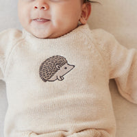 Theo Onepiece - Oatmeal Marle Hedgehog Childrens Onepiece from Jamie Kay NZ