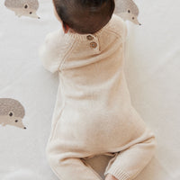 Theo Onepiece - Oatmeal Marle Hedgehog Childrens Onepiece from Jamie Kay NZ