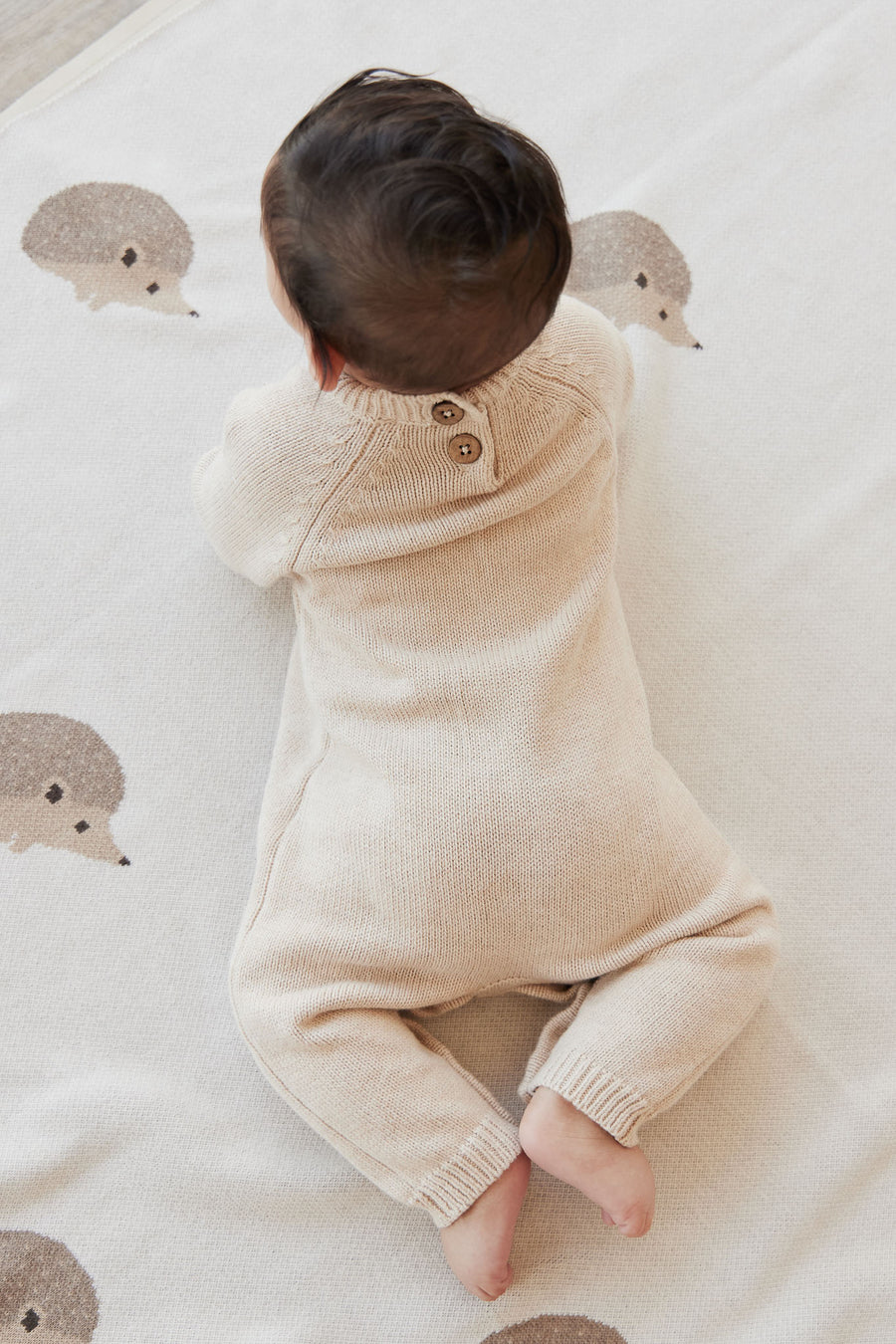 Theo Onepiece - Oatmeal Marle Hedgehog Childrens Onepiece from Jamie Kay NZ