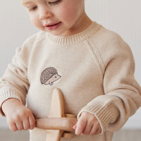 Ethan Jumper - Oatmeal Marle Hedgehog Childrens Jumper from Jamie Kay NZ