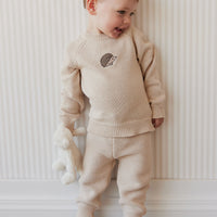 Ethan Pant - Oatmeal Marle Childrens Pant from Jamie Kay NZ