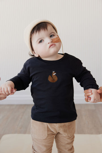 Pima Cotton Arnold Long Sleeve Top - Constellation Fox Childrens Top from Jamie Kay NZ