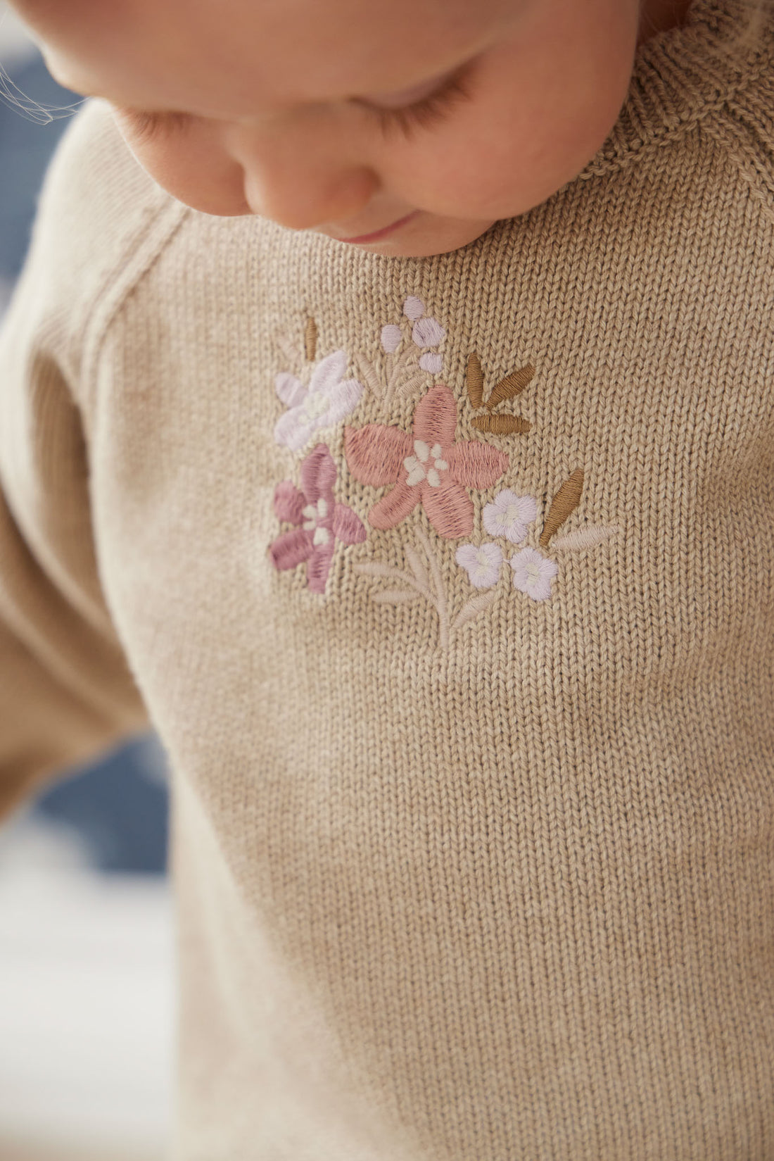 Audrey Jumper - Biscuit Marle Childrens Jumper from Jamie Kay NZ