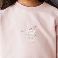 Organic Cotton Bobbie Sweatshirt - Shell Pink Fairy Childrens Top from Jamie Kay NZ