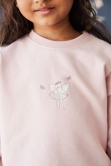 Organic Cotton Bobbie Sweatshirt - Shell Pink Fairy Childrens Top from Jamie Kay NZ