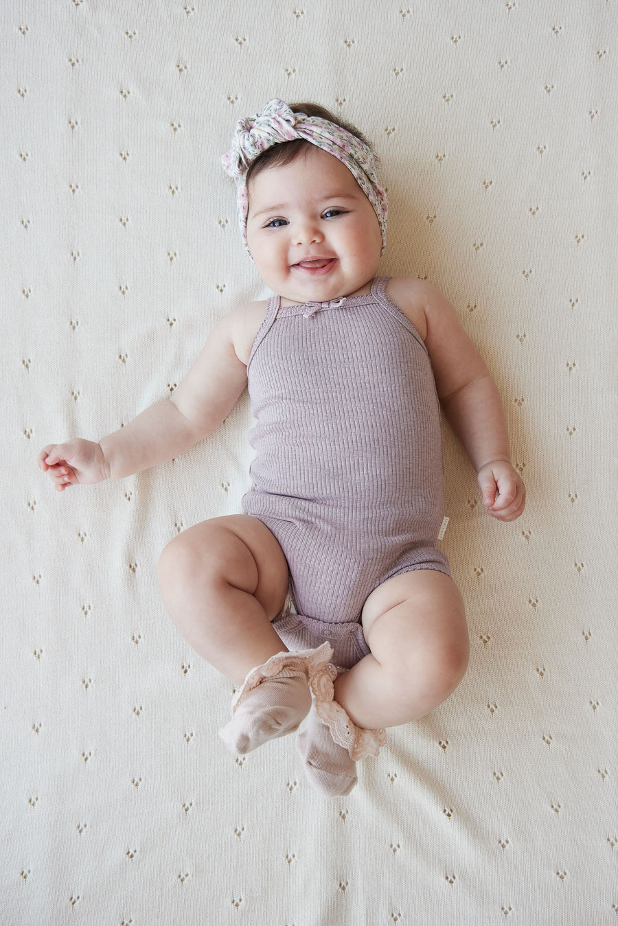 Organic Cotton Modal Singlet Bodysuit - Tulip Marle Childrens Bodysuit from Jamie Kay NZ